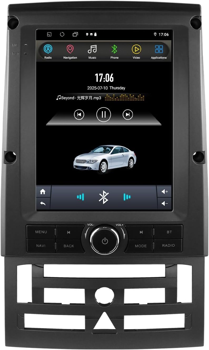 Ossuret Autoradio voor Peugeot 407 (2004-2011), 9,7 Inch Android 14 Touchscreen 2+64GB GPS Navigatie met Carplay Android Auto DSP Stuurwielbediening Bluetooth Ondersteunt OBD2 DAB+ TPMS DVR