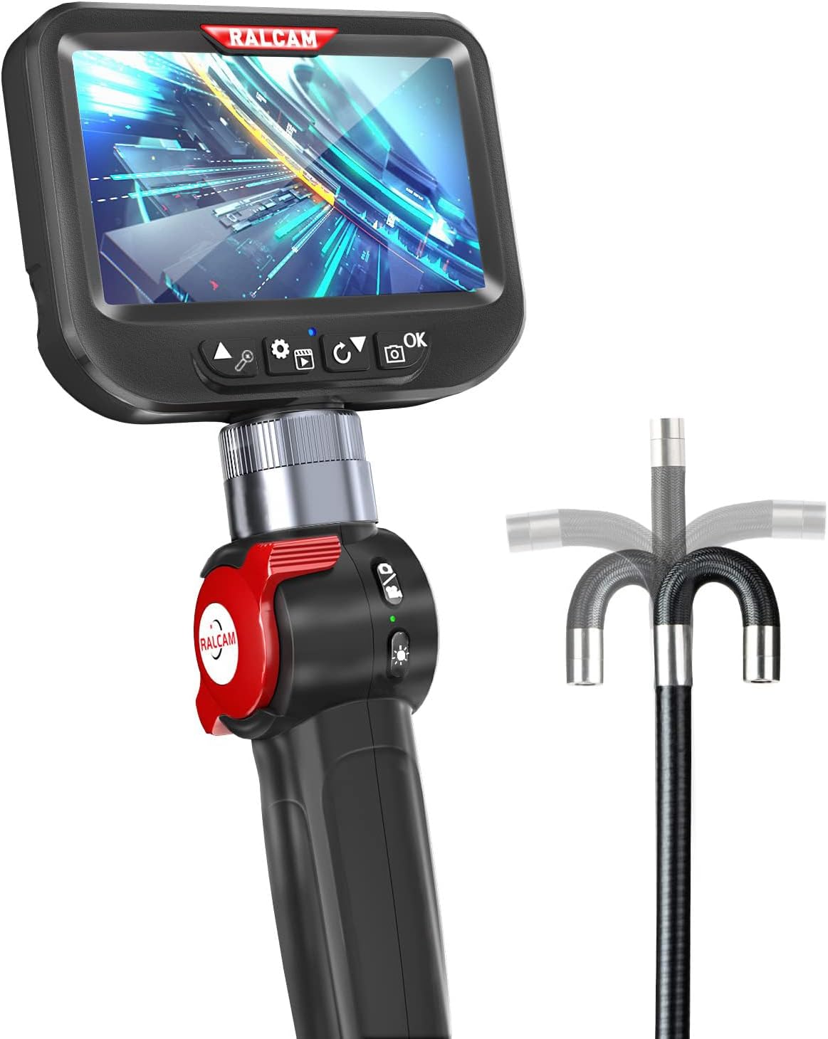 Ralcam Endoskopkamera mit Licht Endoscope Camera - Endoskop 8,5mm Inspektionskamera 4,3" HD 1080P Rohrkamera, Kameras mit 6 LED, IP67 Wasserdicht 1m Flexible Kanalkamera Teleskopkamera Kfz Werkzeug