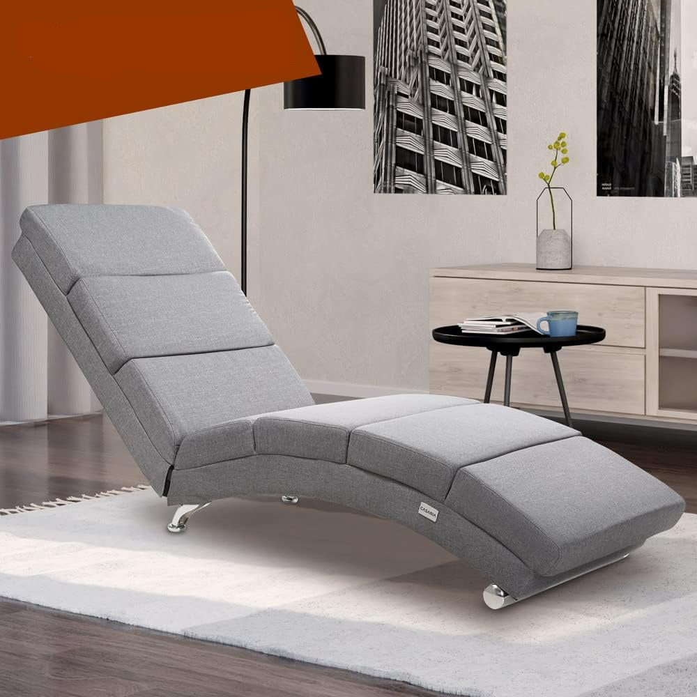 Casaria® Relax Chair XXL London 186 x 89 x 55 cm Ergonomic Fabric Lined 180 kg Load Capacity Living Room Office Indoor Chaise Longue Relax Chair Reclining Chair Grey - QUORE