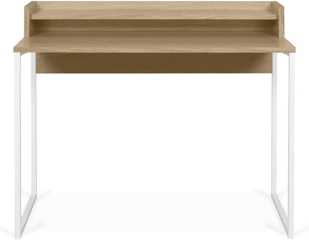 TemaHome Rise bureau, eikenfineer, witte laden en onderstel, L100xB55xH85 cm