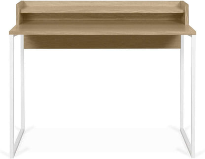 TemaHome Rise bureau, eikenfineer, witte laden en onderstel, L100xB55xH85 cm