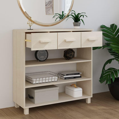 vidaXL HAMAR wall table 90x35x90 cm solid pine wood honey brown, table, bench table, hallway table, hallway table, side table, accent table