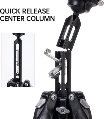 FALCAM TreeRoot Quick Lock Reisstatiefset, F38 Pro koolstofvezel met ontgrendelingscentrum kolom en balhoofd (R141K-320P) - T00A4301