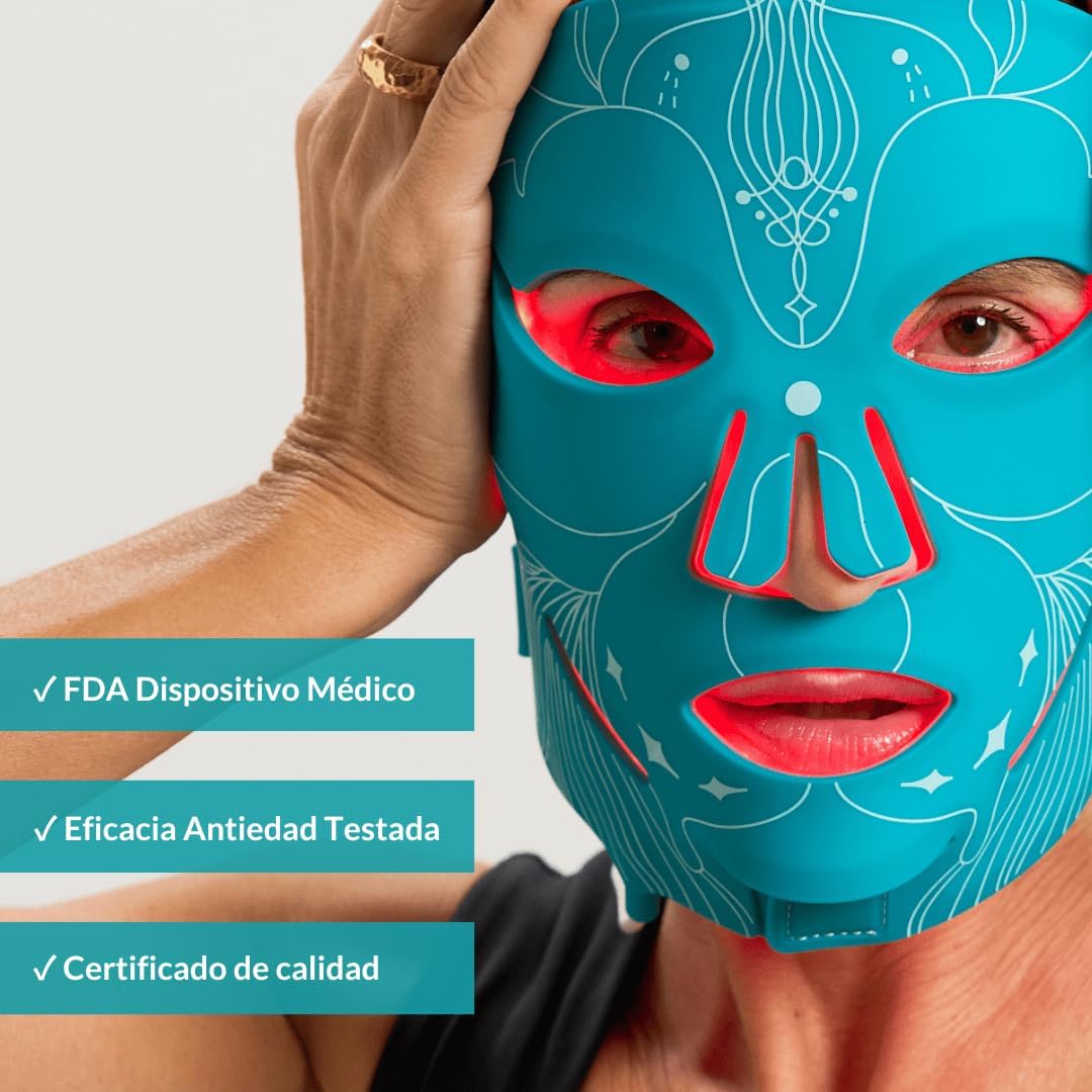 LED-Gezichtsmasker Rood En Infrarood – Lichttherapiemasker – Fototherapiemasker – Gezichtsmasker – LED-Masker – Flexibele Medische Siliconen – 630, 830 En 1070 Nm