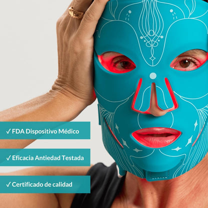 LED-Gezichtsmasker Rood En Infrarood – Lichttherapiemasker – Fototherapiemasker – Gezichtsmasker – LED-Masker – Flexibele Medische Siliconen – 630, 830 En 1070 Nm