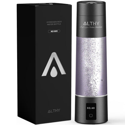 ALTHY Performance watergeneratorfles met nano-waterstof, Dupont SPE & PEM, batterij- en tijdweergave