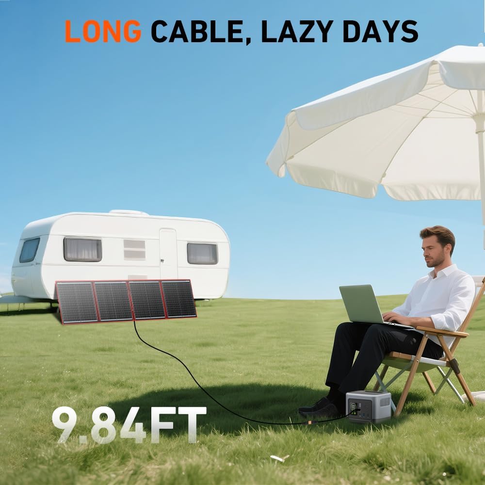 DOKIO Zonnepanelen 150W 12V Opvouwbaar Monokristallijne met 10A controller voor caravan camper camping auto boot batterij opladen