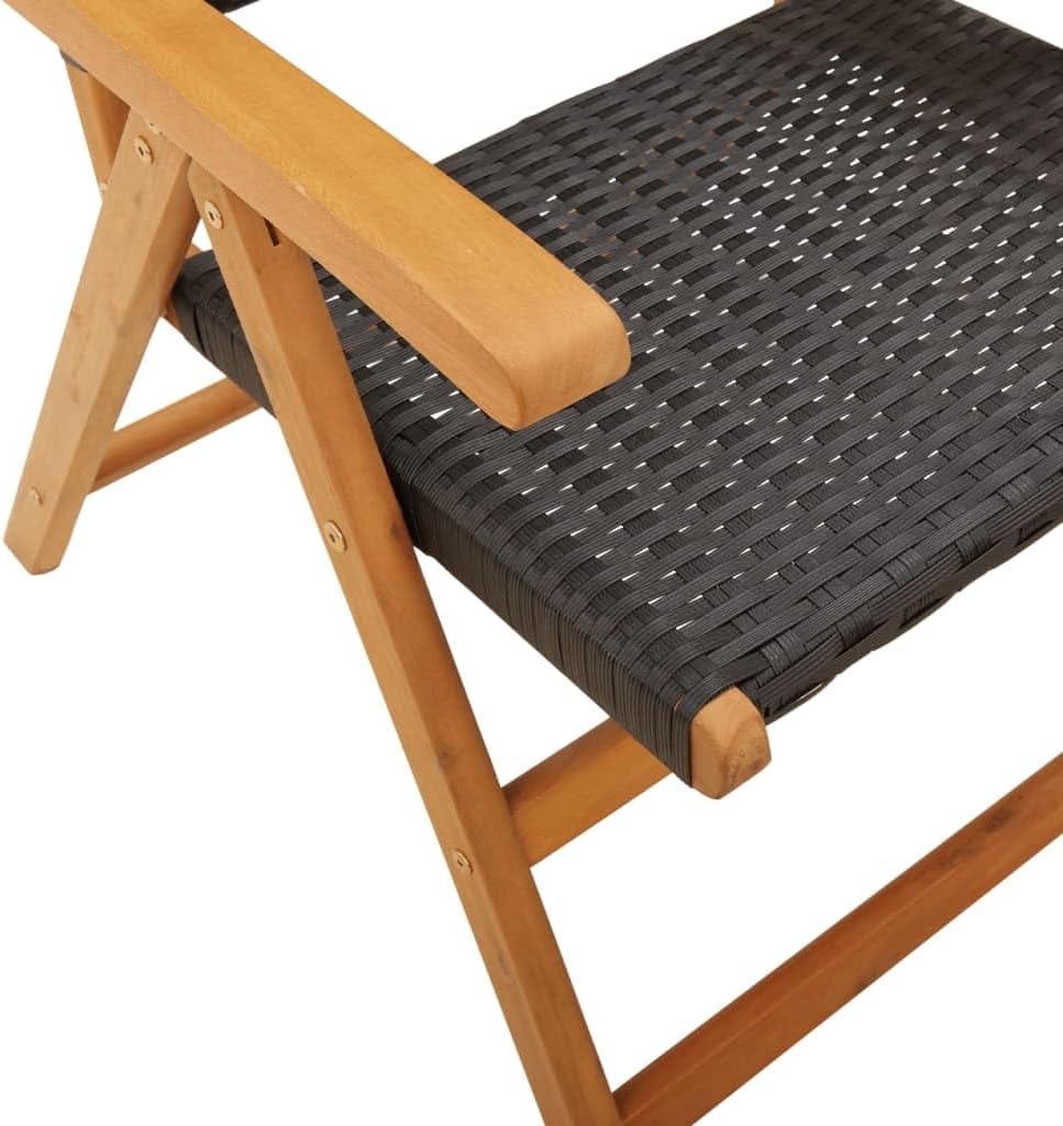 Tidyard Garden Chair Adjustable 8 Pieces Rattan Chairs Garden Furniture Chair Garden Chair Dining Chairs Rattan Chair Set Patio Chair Balcony Chair Garden Chairs Camping Chair Black Poly Rattan Solid - QUORE