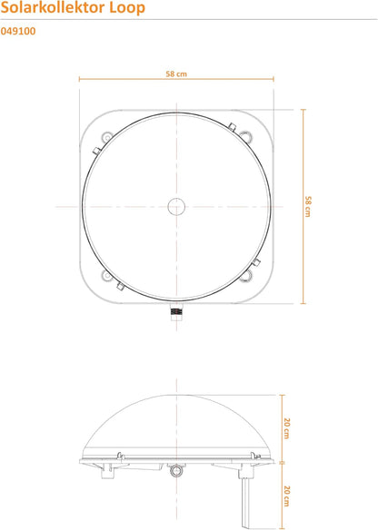 Steinbach Zonnecollector Loop, 58 x 58 x 33 cm (l x b x h), aansluiting Ø 32/38 mm, 049100