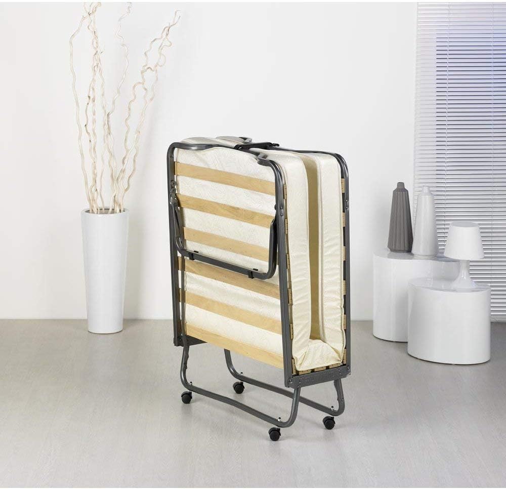 Veraflex 270/90x200 COV Colonia logeerbed, 90 x 200 cm, metalen frame antraciet, matras lichtgrijs incl. beschermhoes