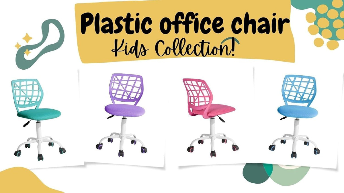 FurnitureR 2 stuks Home Office-stoel, ergonomische verstelbare hoogte draaibare rolstoel, computerstoel voor thuis, kantoor en studie, metaal, roze, paars, 38,5 cm x 40 cm x 75-87 cm
