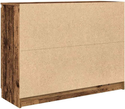 Sideboard – Opbergkast – Dressoir – Halmeubel – Buffetkast – Kleur Oud Hout – Duurzaam Bewerkte Hout – 100,5x35x76 cm – 2 Deuren 4 Lades