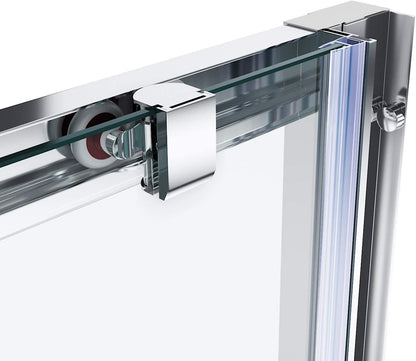 Douchecabine – Douchewand – Douchedeur – Glasschiebetür – Schuifdeur – 170 x 185 cm – 5 mm Gehard Veiligheidsglas – Verstelbaar Aluminium Frame