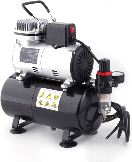 Airbrush Compressor – Olievrije Compressor – Pomp – Luchtcompressor – Spuitpomp – Stil Geluidsniveau – 3L Tank Met Koelventilator