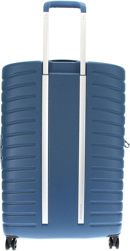 Mandarina Duck Flyduck Trolley Large EXP, China blue, 75 cm x 33 cm x 39 cm, nuova linea superleggera in policarbonato