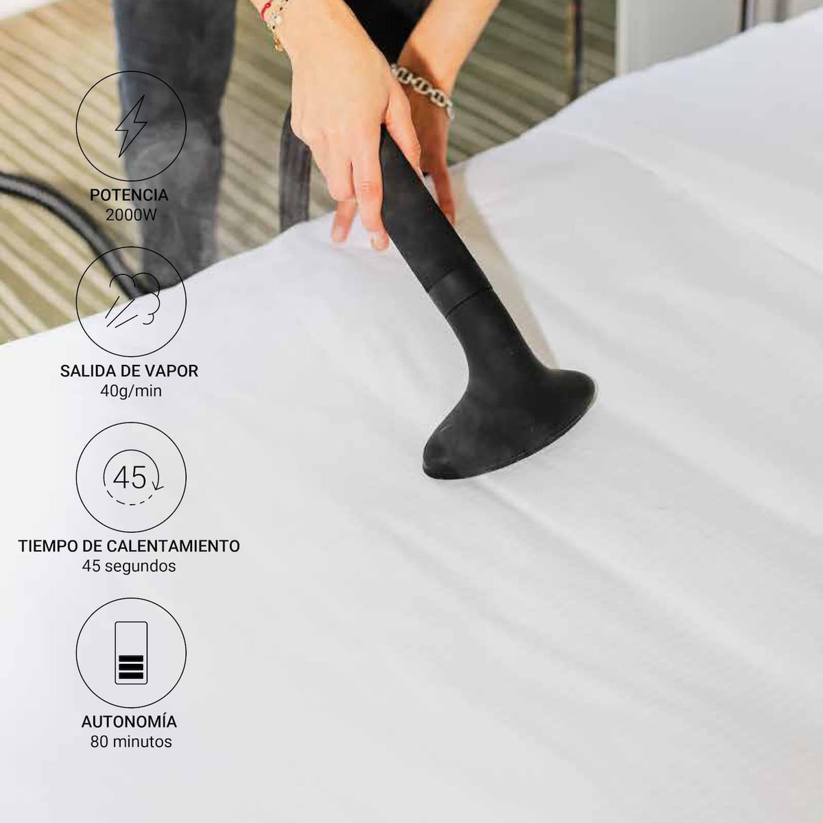 Staande kledingstomer Zwart – Kledingstomer – Stoomstrijkijzer – Stoomapparaat – Verticale stomer – 2000 W, 40 g/min – Afneembaar 3,5 liter reservoir, klaar in 45 seconden