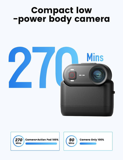 Apexcam K80 Kleine POV sportcamera met ingebouwd geheugen 64 GB 4K WiFi draagbare vlogging camera met EIS 10 m waterdicht watercamera met loop-opname en uitbreidingsmodule 1300