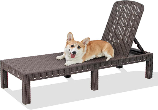RAPTAVIS Outdoor Lounge stoel,Pool Chaise Lounge Waterdichte ligstoelen,Mokka