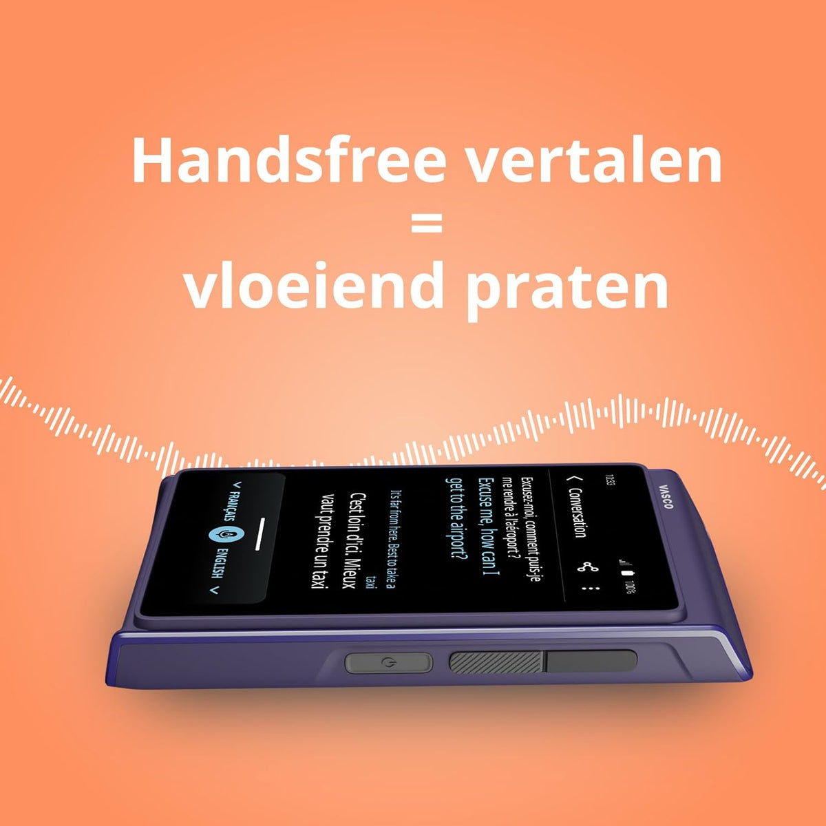 Vasco Translator Q1 | AI Stemkloning Vertaalmachine | 113 Talen | Kosteloos internet in bijna 200 landen (Slate Blue)