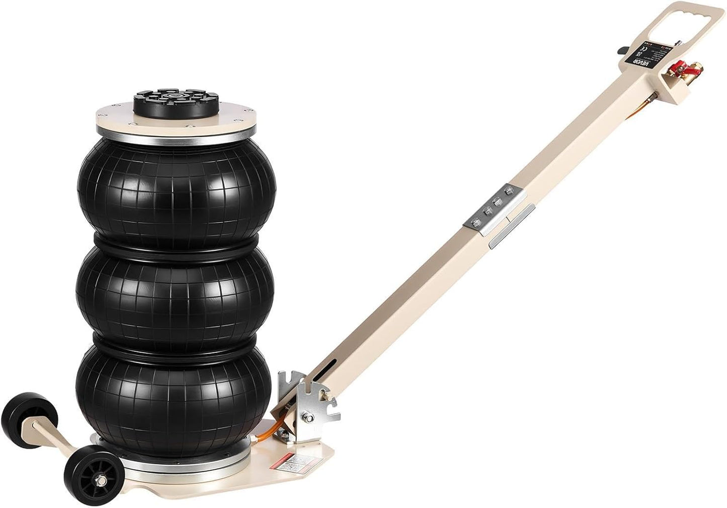 VEVOR Pneumatische garagekrik, 3T pneumatische krik met 6 stalen buizen en verstelbare handgreep, 140-450 mm hefhoogte, snellift, persluchtkrik, luchtkrik voor auto-SUV pickups