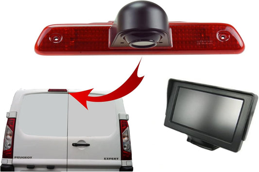 Dolphin Automotive Achteruitrijcamera & 4,3" dashboard display set voor Peuget Expert 2007-2016. Past ook voor Toyota Proace & Citroen Jumpy