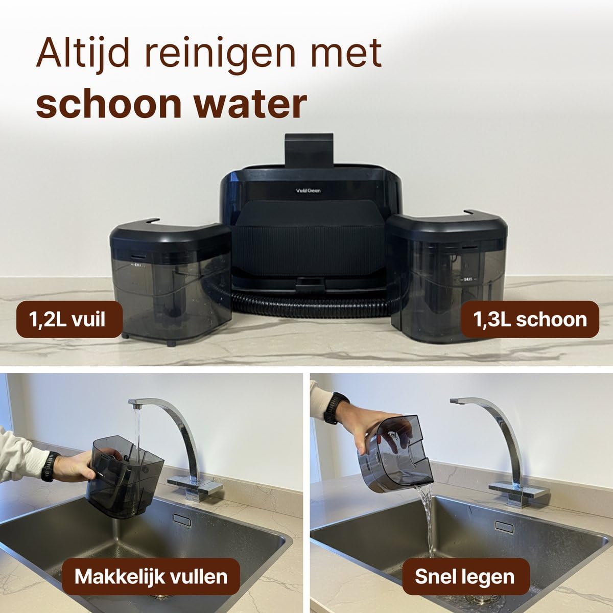 Stoomreiniger – Stoomzuiger – Tapijtreiniger – Textielreiniger – Matrasreiniger – 1650W Vermogen – 4 Reinigingsstanden met Zuigfunctie