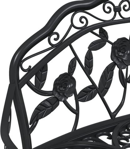 LAPOOH Garden bench 100 cm made of black cast aluminium, furniture, garden furniture and garden chairs, garden benches -317740 - QUORE