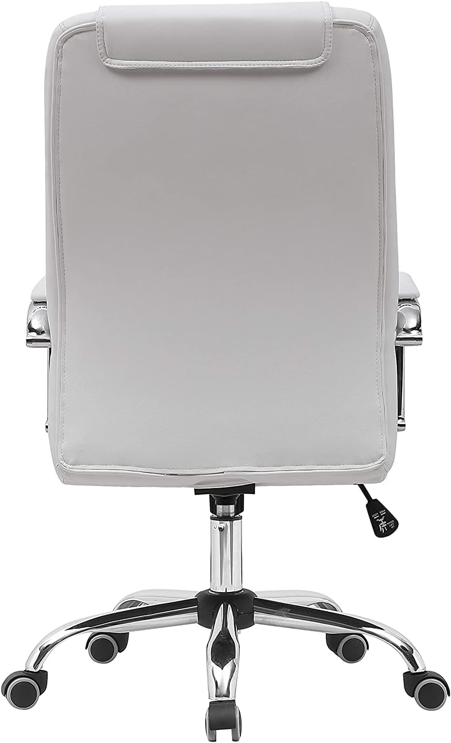 Gardenia Bureaustoel van xenon-kunstleer, verchroomd, wit, 59 x 67 x 105/113