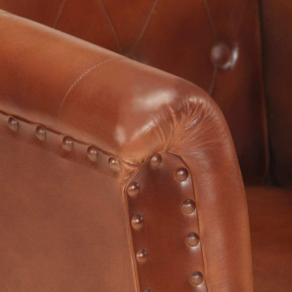 Armchair Brown Genuine Leather Lounge Chair TV Chair Recliner Chair Office Chair for Bedroom Living Room Study Office