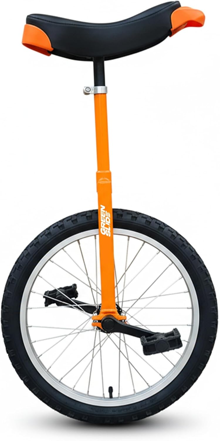 Green Slide Monocycle 20 inch serie Edge Orange, Freestyle (vierkante vork Tricks), aluminium velg, zadelgreep