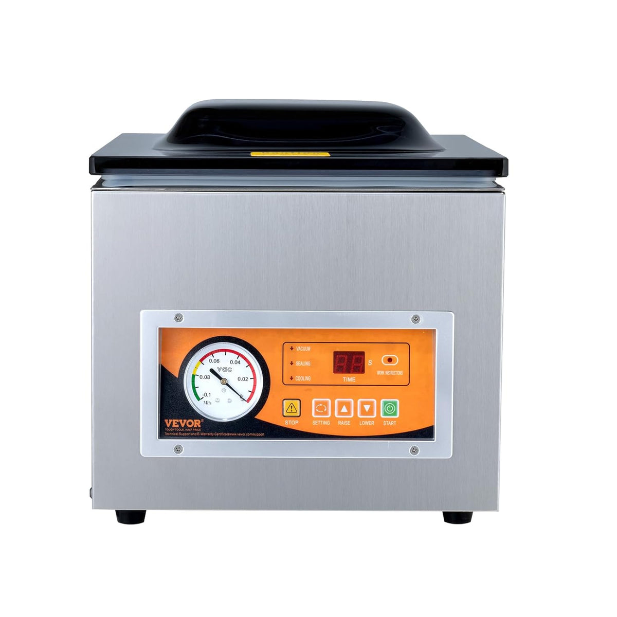 VEVOR 260 W kamer vacuüm verpakkingsmachine compact formaat 260 mm in de keuken thuis en voor commercieel gebruik voor nat voedsel, vlees, marinades