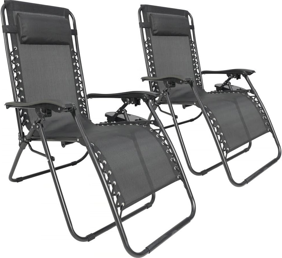 Tuinstoel Set 2 – Relaxstoel – Loungestoel – Tuinstoel – Verstelbare Tuinstoel – Zero Gravity Comfort – Stevig Stalen Frame – Opvouwbaar & Weerbestendig