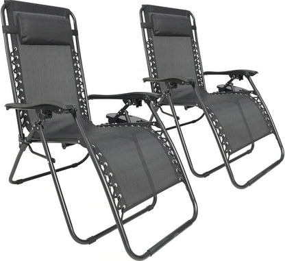 Tuinstoel Set 2 – Relaxstoel – Loungestoel – Tuinstoel – Verstelbare Tuinstoel – Zero Gravity Comfort – Stevig Stalen Frame – Opvouwbaar & Weerbestendig