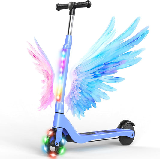 SISIGAD E-step voor kinderen van 6 tot 10 jaar, met knipperende ledlampen en 3 instelbare hoogtes, elektrische step voor kinderen, 45 W motor, max. 10 km/u, maximale belasting 70 kg
