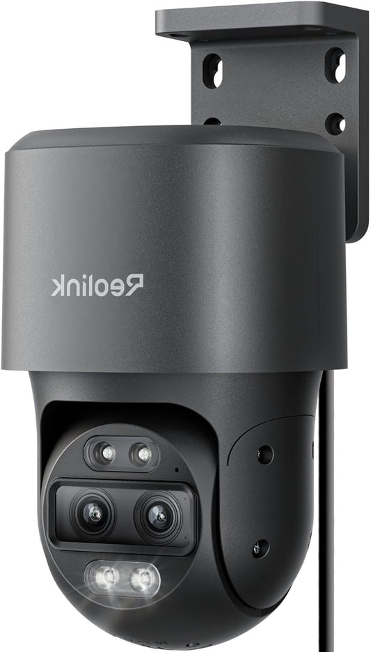 Reolink 4K Dual Lens PTZ PoE Camera 6X Hybrid Zoom, 355° Pan 90° Tilt, Color Night Vision, Persons/Vehicles/Animals Detection, Auto Tracking, Two-Way Audio, REOLINK TrackMix PoE Grey - QUORE