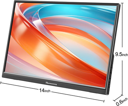 16 Inch Portable Monitor, Full HD Display, 1920 x 1200p, 300cd/Brightness, IPS 60Hz LCD Panel, 100% RGB, Built-in Speaker, Portable HDMI USB C Monitor for PC, Laptop - QUORE