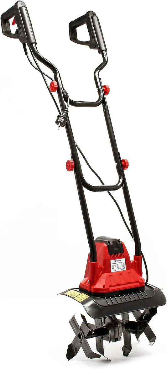 Wiltec elektrische tuinfrees met 1050W 380 toeren/min grondfrees 4x4 hakmessen 220mm freesdiepte