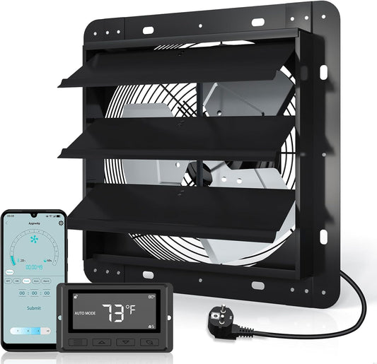 Afvoerventilator 300 Mm – Afzuigventilator – Wandventilator – Buisventilator – Raamventilator – Wifi-App Bediening – 1630 M³/U En 10 Snelheidsstanden