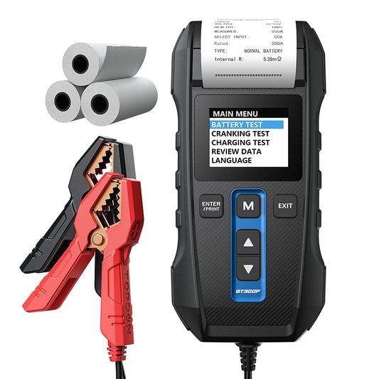 Accutester – Batterijtester – Batterij Analyzer – Accu Controle – Accu Meetapparaat – 12V/24V Ondersteuning – Ingebouwde Printer