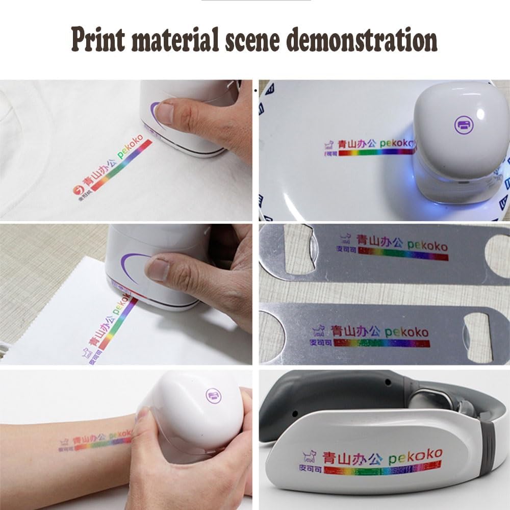 Portable Mobile Printer, Portable Color Printer Printing 1200dpi Ergonomic Mini USB Charging Printer for Text Image Barcode - QUORE