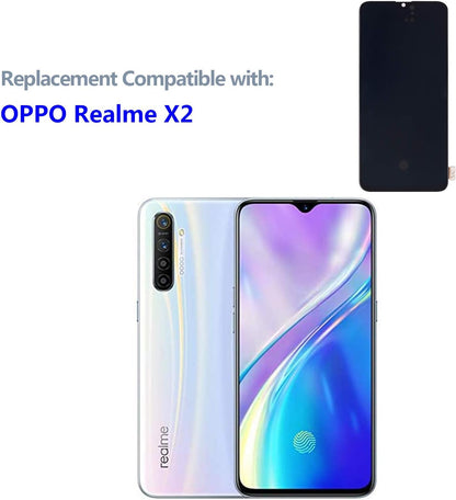 LCD Display Compatibel met Realme X2 RMX1992 RMX1993, RMX1991 (zwart zonder frame) Touch Screen Replacement + Tools