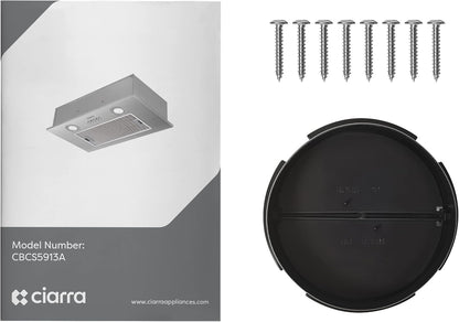CIARRA CBCS5913A Afzuigkap 52 cm Breed 3 Stappen 300m³/h Roestvrij staal Onderbouwkap Plafondkap -Verlichting (zilver/wit)