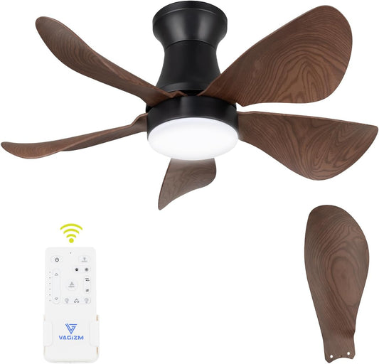 Plafondventilator met Lamp voor Slaapkamer: 76 cm Stille Plafondventilator met Afstandsbediening - 6 Snelheden en 3CCT - Omkeerbare DC-Motor - 5 Vellen 06