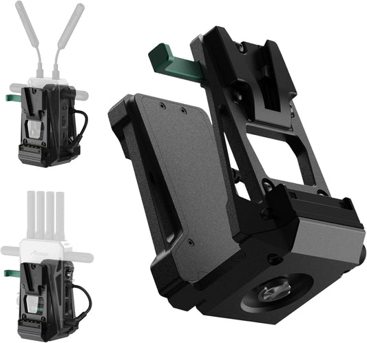 Accsoon V-Lock Accu-adapter, V-Mount batterijplaat met DC-voeding voor V-Mount batterij, compatibel met CineView Master 4K, CineView 2 SDI-zender, voor DSLR, camera