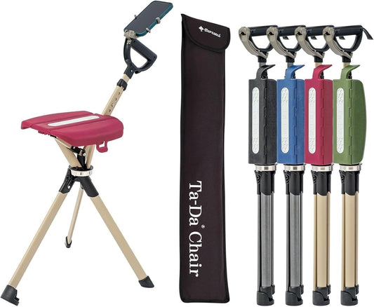STEP2GOLD Ta-Da Stoel Serie 2 PRO, draagbare trekkingwandelstok, opvouwbare wandelstok met zitting, wandelstok met stoel, opvouwbare stoel, lichtgewicht aluminium, gemakkelijk te dragen en op te