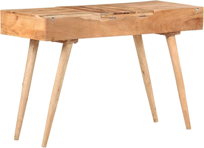 Gecheer Make-uptafel met spiegel, kaptafel met spiegel, kaptafel commode, kaptafel, make-upspiegel, voor make-up, 112 x 45 x 76 cm, acacia massief hout - QUORE