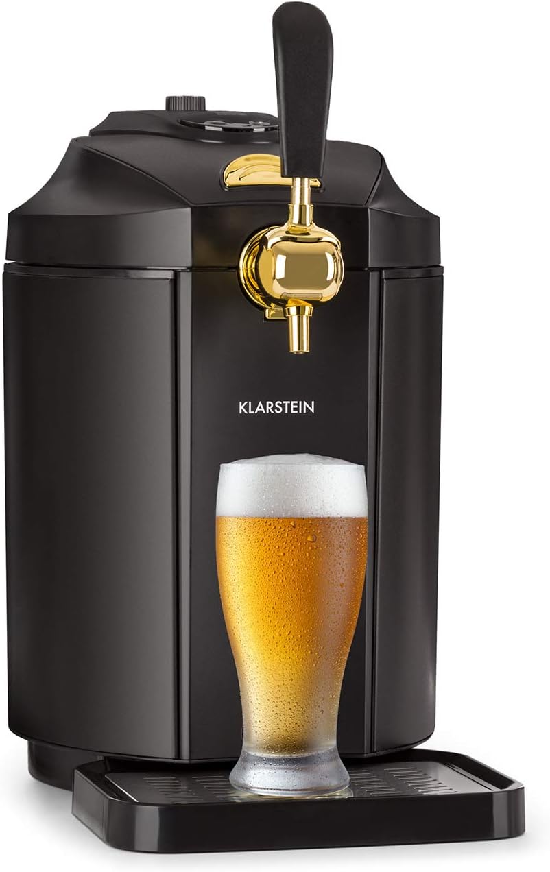 Klarstein Skal - roestvrijstalen bierdispenser, Black Edition, LCD-display, slechts 38 dB, temperatuur: 2-12 ° C, geschikt voor alle biervaten van 5 liter, thermo-elektrisch koelsysteem, zwart