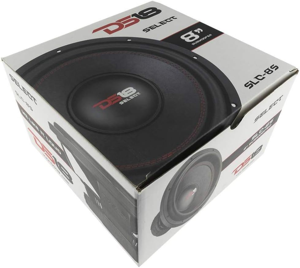 1 SUBWOOFER DS18 SELECT SLC-8S SLC8S 20,00 cm 200 mm 8" 200 watt rms en 400 watt max svc single voice coil 4 ohm sub ideaal voor kofferbakdeksel, 1 stuk