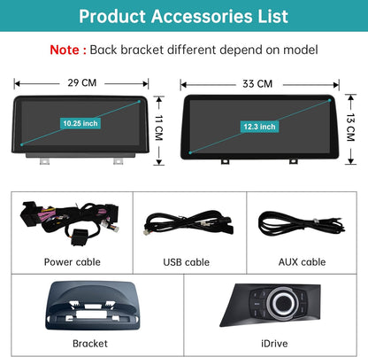 Ninetom 10,25 inch autoradio touchscreen voor 2008-2012 BMW 1-serie E81 E82 E87 E88 met CIC-systeem, ondersteuning voor Apple CarPlay/Android Auto/Mirrorlink/navigatie, autoradio-upgrade