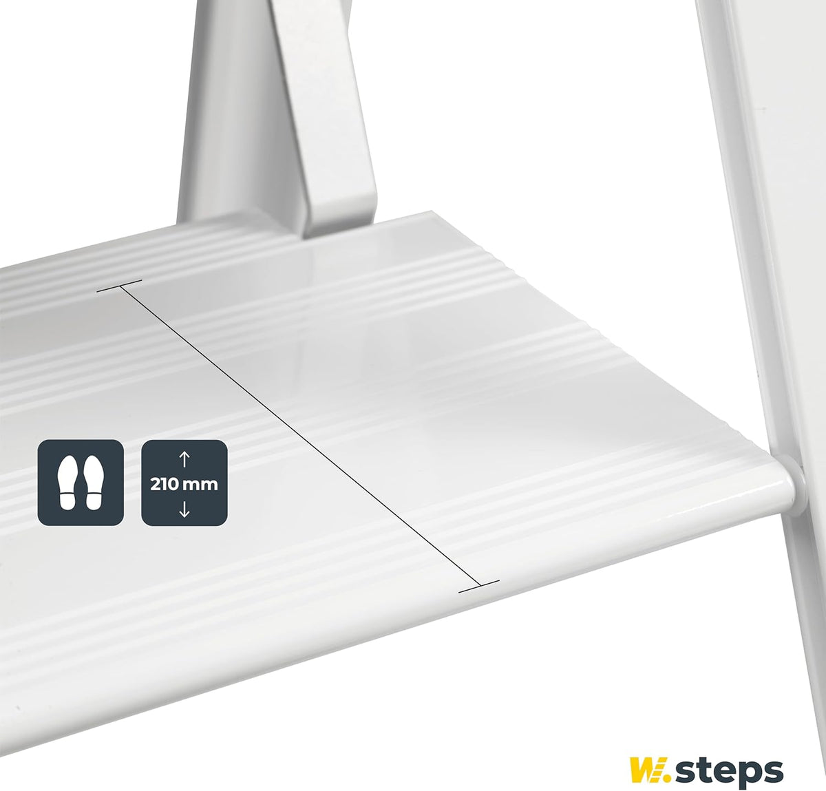WIBE LADDERS, VIKINGSTEP Color, trapladder MIDI, 728402, extreem compacte trapladder in wit gelakt